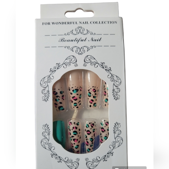 24pcs Multicolor French Tip Press On Nails - Picture 4 of 4